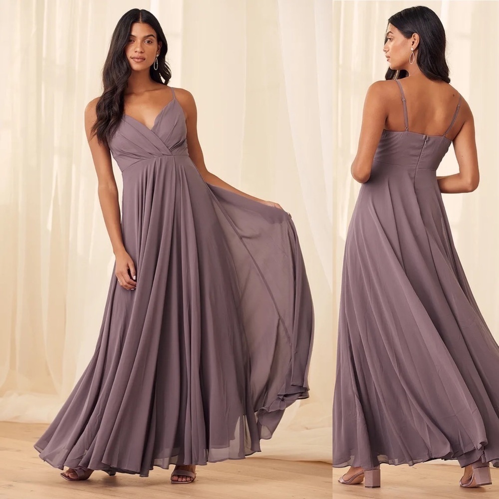 NWT Lulus Size XS All About Love Dusty Purple Maxi Dress